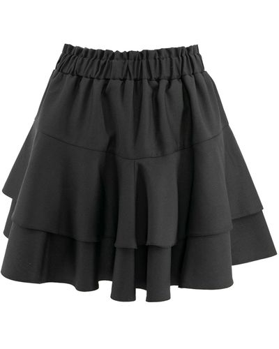 Framboise Cairo Wool Short Skirt Trousers - Black