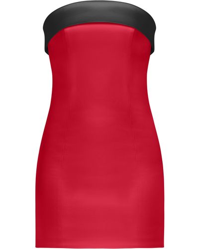 Tia Dorraine Romantic Allure Satin Mini Dress - Red