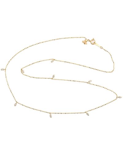 Artisan 18k Yellow Gold Natural Diamond By The Yard Dot Ball Chain Necklace - White