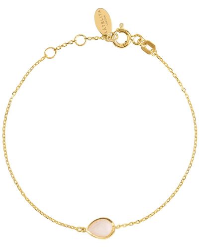 LÁTELITA London Pisa Mini Teardrop Bracelet Gold Rose Quartz - Metallic