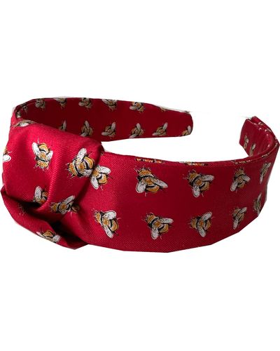Lazyjack Press Buzzed Italian Silk Knotted Headband - Red