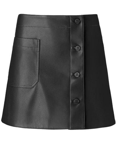 Lita Couture Genuine Leather Mini Skirt - Black