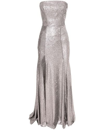 ROSERRY Cannes Sequins Maxi Dress In - Grey