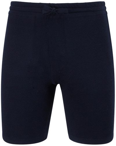 Paul James Knitwear S Heavyweight Cotton Aglio Textured Shorts - Blue