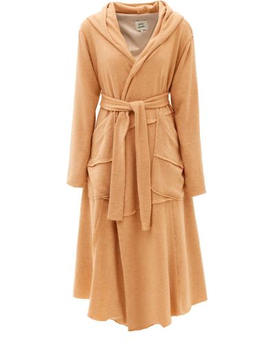Julia Allert Designer Wrap Cardigan Coat Pale Yellow - Brown