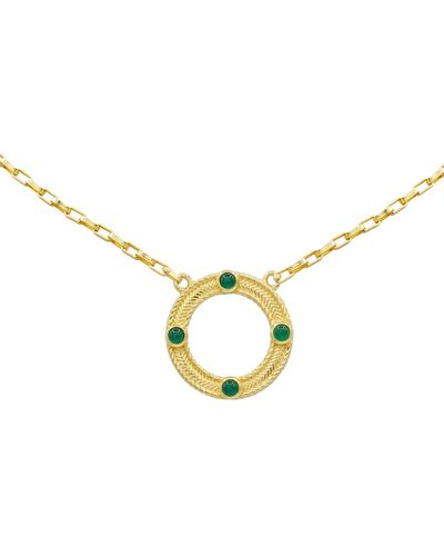Marcia Moran Aspen Open Circle Necklace In Onyx - Metallic
