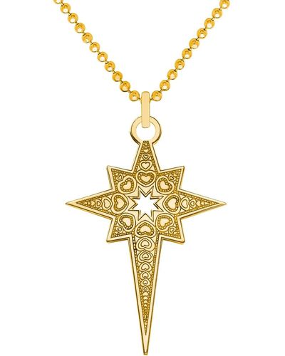 CarterGore Small 9ct 375 Gold North Star Necklace - Metallic