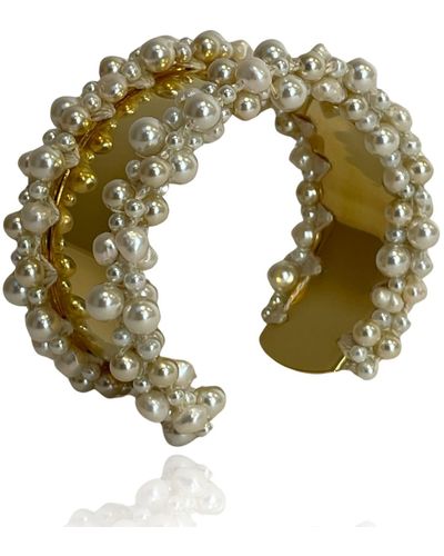PINAR OZEVLAT Pearl Cluster Bangle - Green