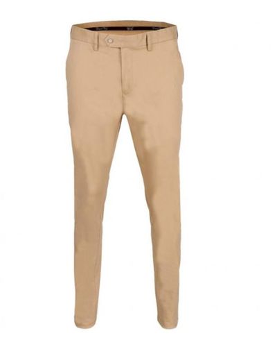 DAVID WEJ Plain Chino Trousers – Beige - Natural