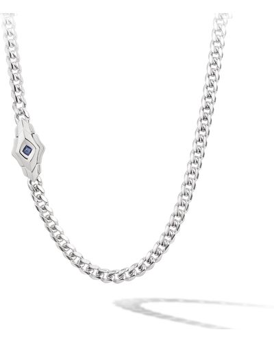 AWNL Ceylon Sapphire Clasp Chain Necklace - Metallic