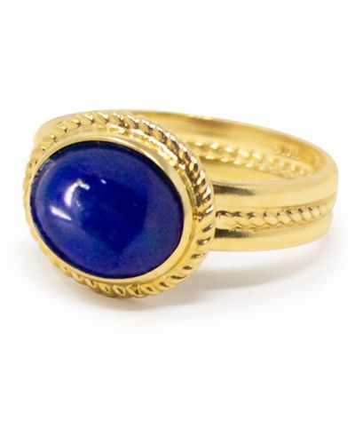 Vintouch Italy Fascetta Gold-plated Lapis Ring - Blue