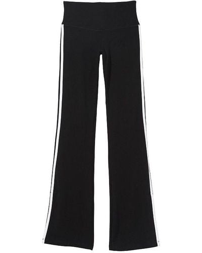 Lezat Ella Organic Cotton High-rise Flare Stripe leggings - Black