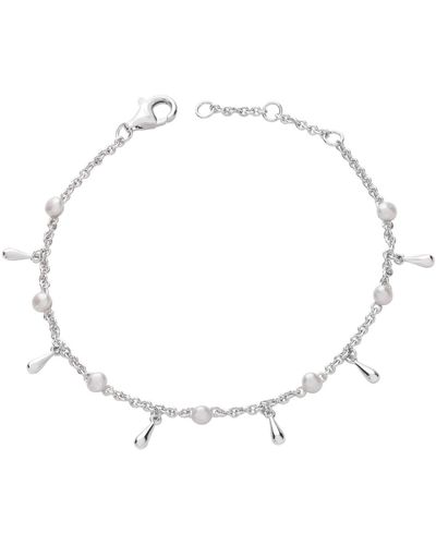 Lucy Quartermaine Royal Pearl Drop Bracelet - Metallic