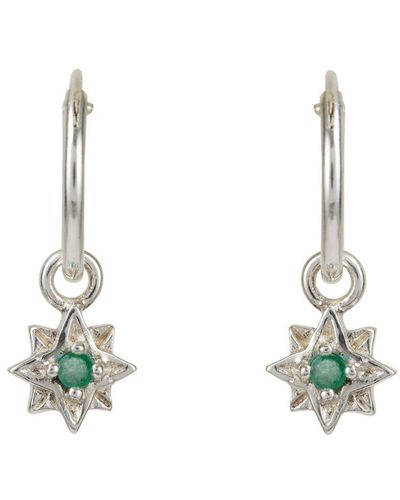 Charlotte's Web Jewellery Guiding North Star huggie Hoop Earrings - Green