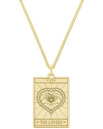 CarterGore Small 9ct 375 Gold "the Lovers" Tarot Card Necklace - Metallic