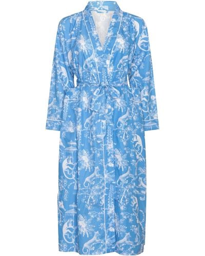 NoLoGo-chic Jungle Party Kimono Robe - Blue