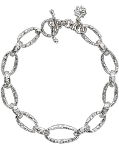 Dower & Hall Oval Link Nomad Bracelet In Sterling - Metallic