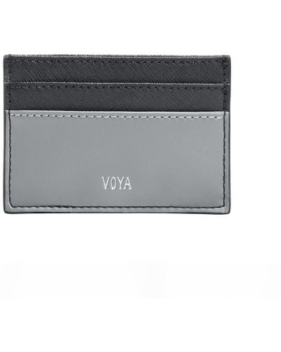 Voya Leather Card Holder - Gray