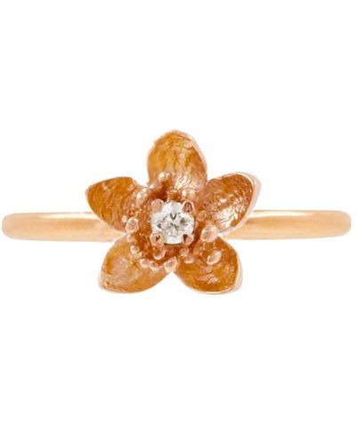 Lee Renee Diamond Cherry Blossom Ring - Metallic