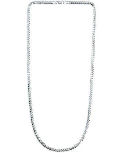 Undefined Jewelry 3.5mm Miami Curb Chain Necklace Long - White