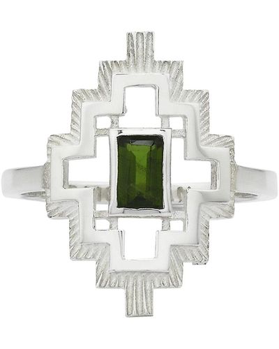 Zoe & Morgan Munay Ring Silver Chrome Diopside - Metallic