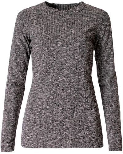 VIKIGLOW Elisa Knitted Long Sleeve Top - Gray