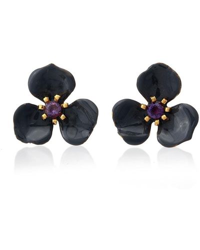 Milou Jewelry Petal Flower Earrings - Gray