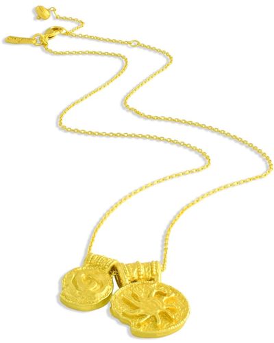 Arvino Uneven Textured Charm Necklace - Yellow