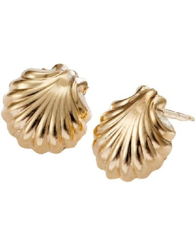 Posh Totty Designs Gold Shell Stud Earrings - Metallic