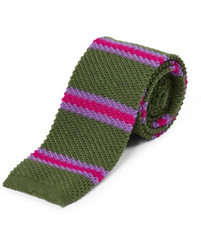 Burrows and Hare Wool Knitted Tie - Multicolor