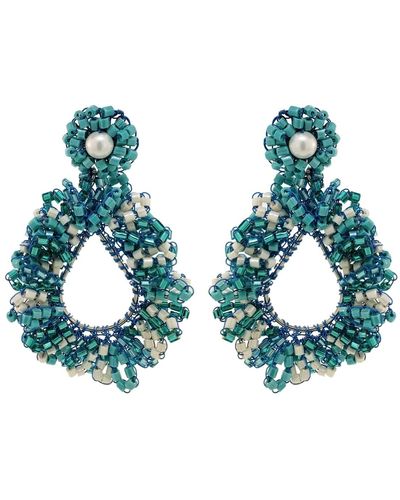 Lavish by Tricia Milaneze Ocean Blue Mix Fiona Handmade Crochet Earrings