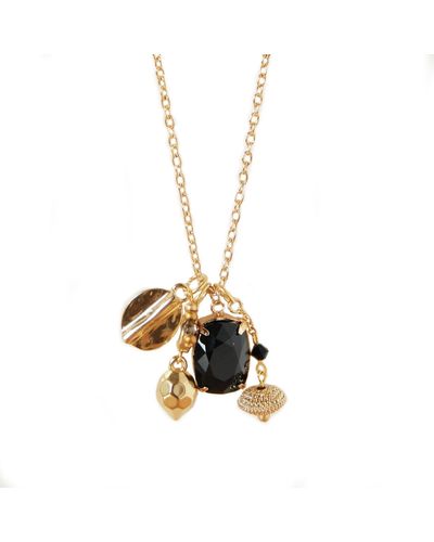 Nadia Minkoff Another Story Necklace Gold And Black - Metallic