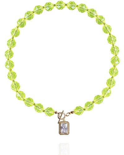 Saule Label Leni Necklace In Lime - Yellow