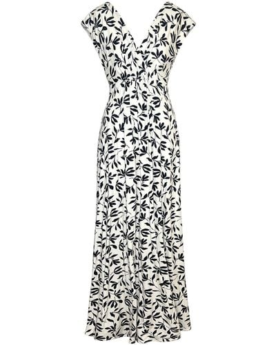 Alie Street London / Neutrals Sophia Maxi Dress In Monochrome Print - White