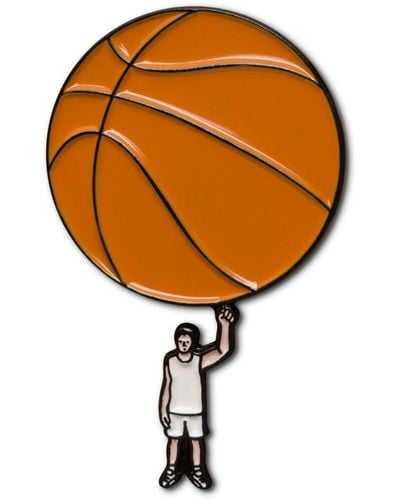 Make Heads Turn Enamel Pin Basketball - Brown