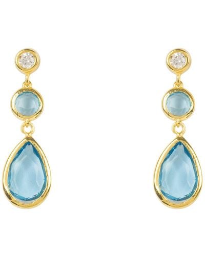 LÁTELITA London Tuscany Gemstone Drop Earring Gold Blue Topaz