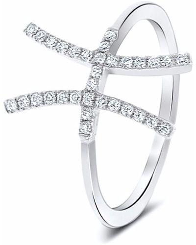 Cosanuova H Diamond Ring 18k White Gold - Metallic