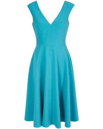 VIKIGLOW Carlota Azure A Line Midi Dress - Blue