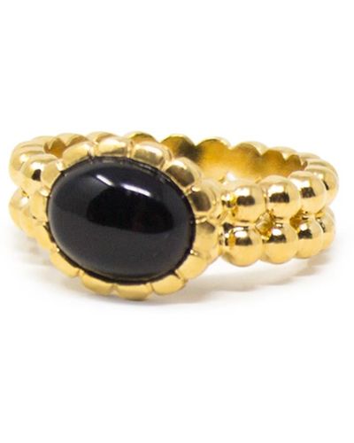 Vintouch Italy Onyx Beady Band Ring - Black