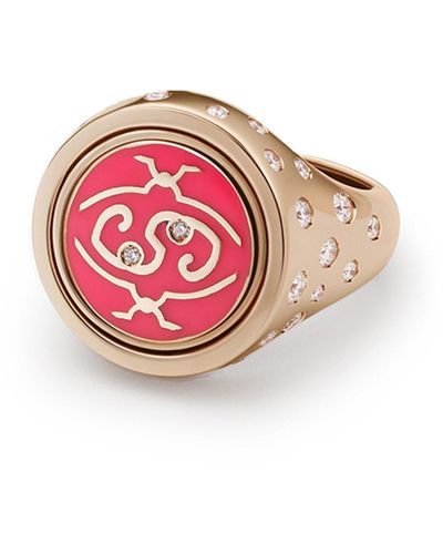 Intisars Meohme Half Pavé Pink Exquisite Ring