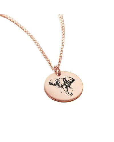 Posh Totty Designs Plated Elephant Spirit Animal Necklace - Pink