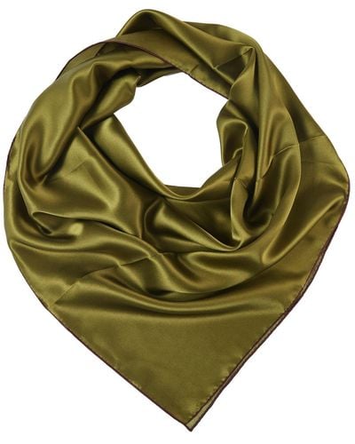 Soft Strokes Silk Pure Silk Scarf Olive Tree Solid Colour Collection Olive Small - Green