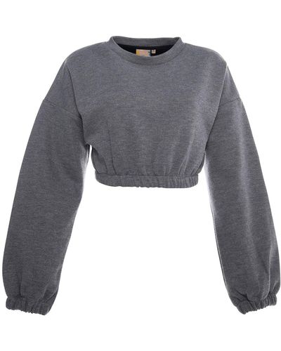 Bee & Alpaca Fresh Crop Top Sweatshirt - Grey