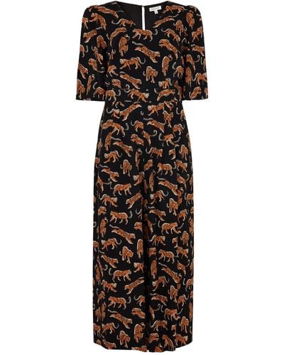 Emily and Fin Eleanor Leaping Leopards Jumpsuit - Black