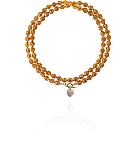 Saule Label Leni Loop Necklace In Honey - Metallic