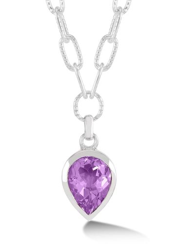 Dower & Hall Large Pear Amethyst Array Pendant - Pink