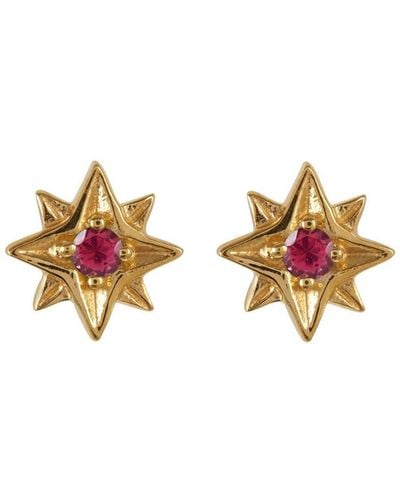 Charlotte's Web Jewellery Guiding North Star Vermeil Stud Earrings - Metallic