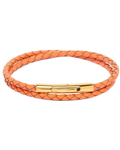 MAISON ELI Double Leather Bracelet Orange