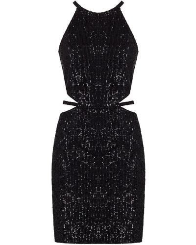 UNDRESS Felice Sequin Short Dress With Cut Outs - Black
