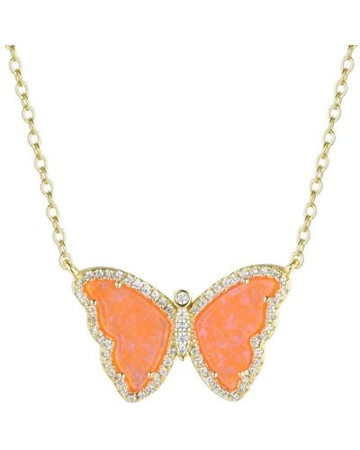 KAMARIA Opal Butterfly Necklace - Orange